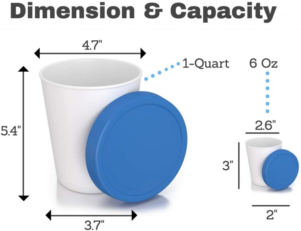  3 Pack Ice Cream Containers with Lid Reusable Ice