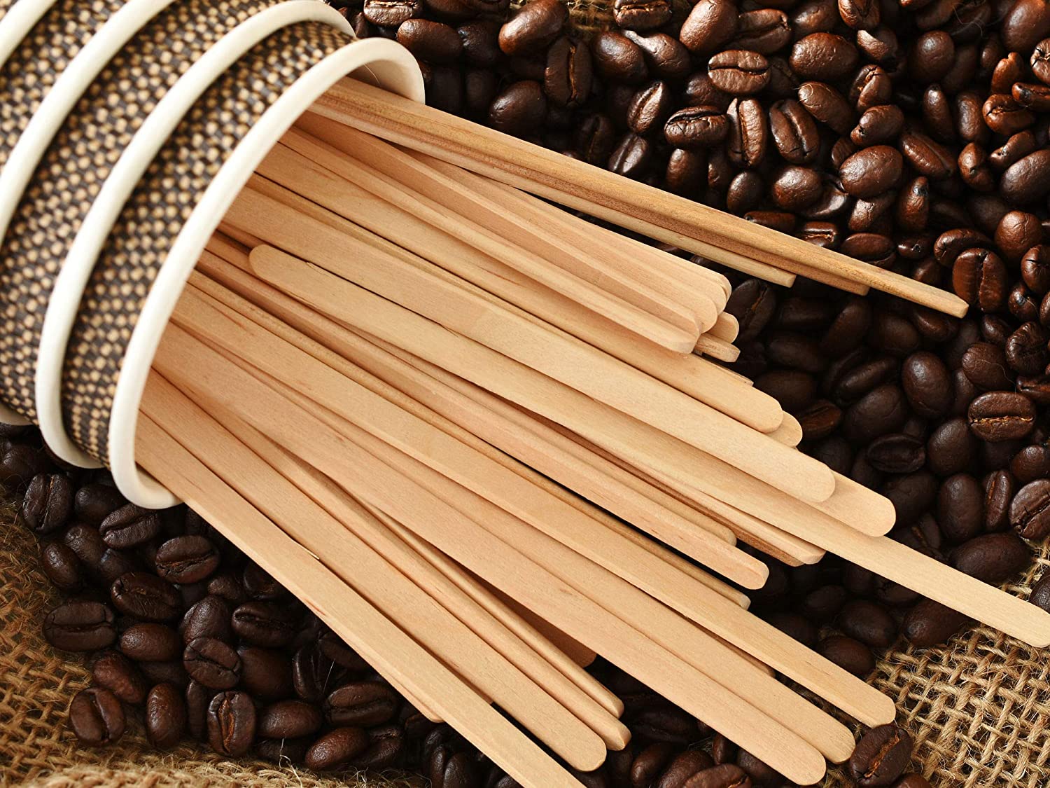 5.5 Inch Wooden Coffee Stirrers - Wood Stir Sticks